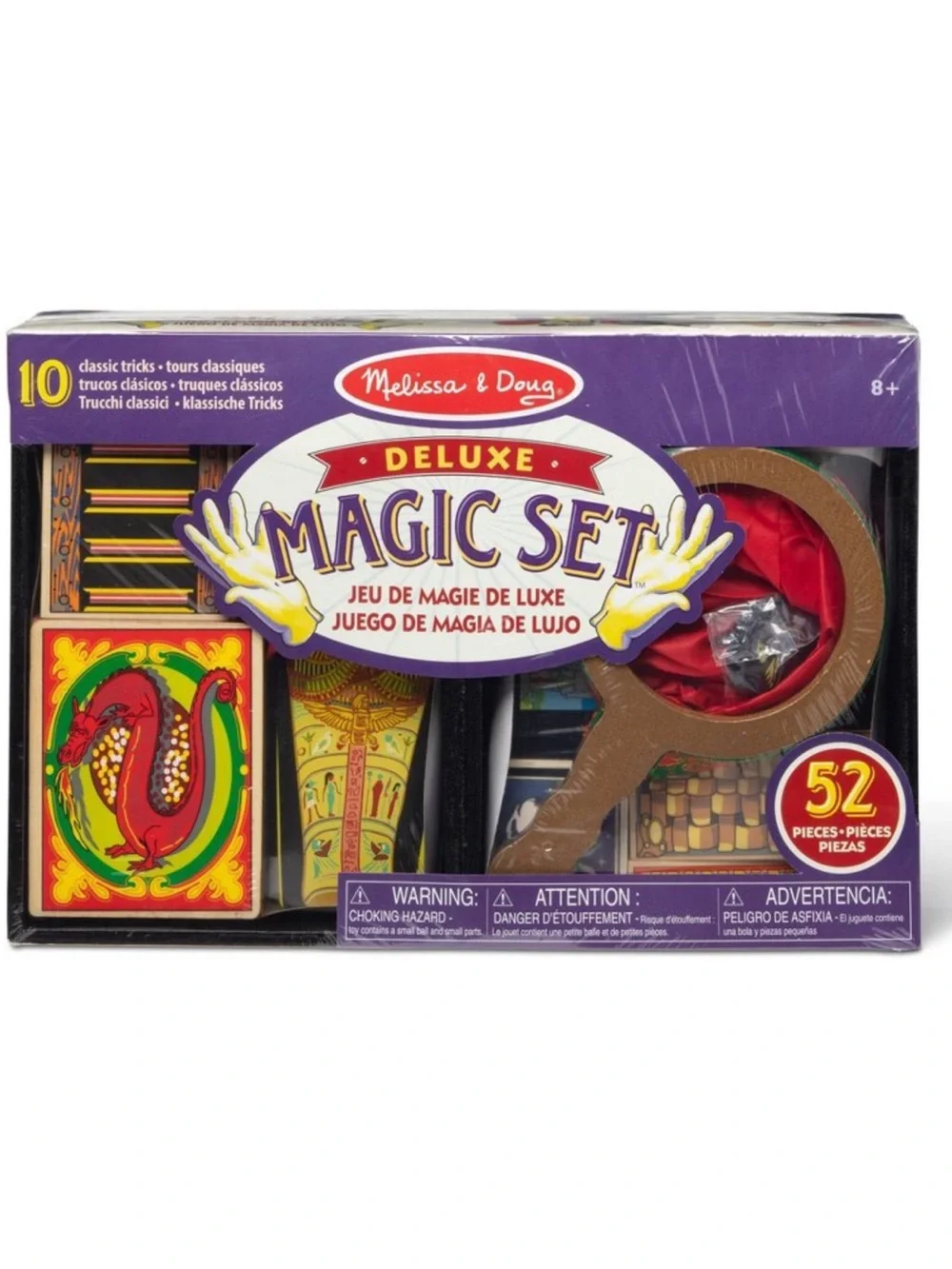 Melissa & Doug Deluxe Wooden Magic Set 52 Pieces – 10 Classic Tricks – NEW
